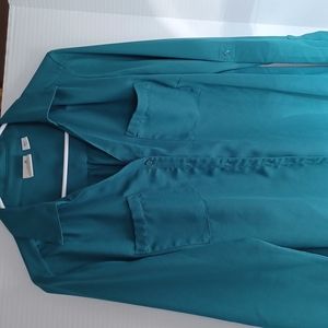 Jaclyn Smith Collection Sheer Longsleeve Blouses Color Green Size Large
